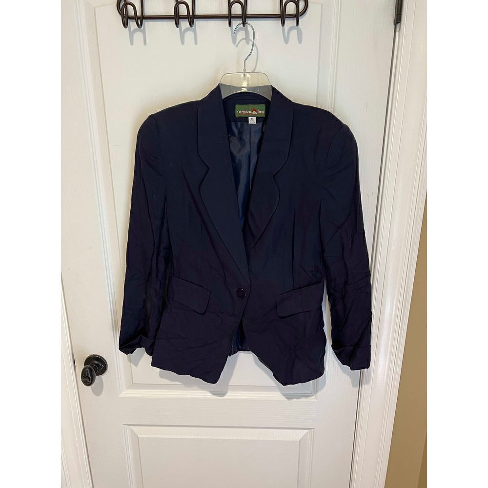Outback Red Navy Blazer one button bias cut